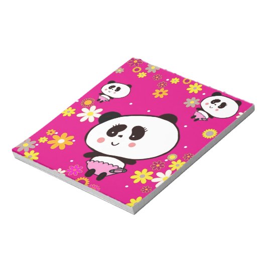 Bloc-note Cute Panda bébé perxonalisé (Tourné)