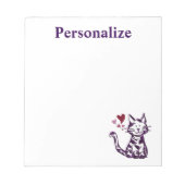 Bloc-note Cute Parties scintillant Chat pourpre avec Coeurs  (Devant)