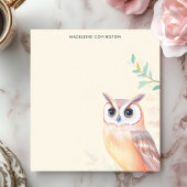 Bloc-note Cute Pastel Owl Minimaliste Nom personnalisé