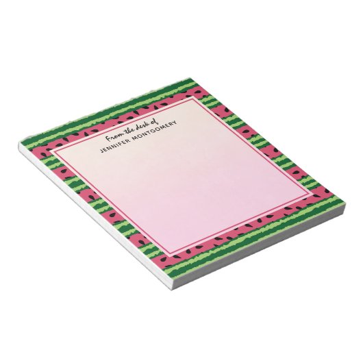 Bloc-note Cute pastèque Motif rose et vert (Incliné)