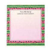 Bloc-note Cute pastèque Motif rose et vert (Devant)