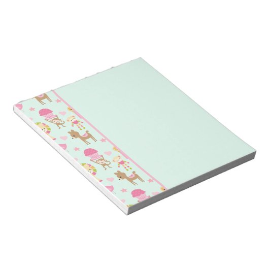 Bloc-note Cute Pattern avec Whimsical Animals & Toys (Incliné)