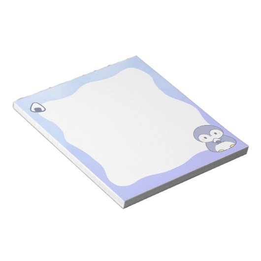Bloc-note Cute Penguin Notepad | Kawaii Pastel Memo Pad (Incliné)