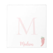 Bloc-note Cute Pepper Custom Name Initial  (Devant)