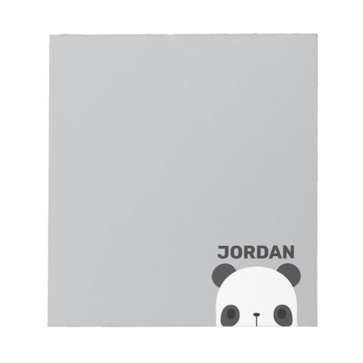 Bloc-note Cute petit ours Panda avec nom personnalisé (Devant)