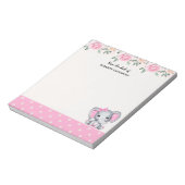 Bloc-note Cute Pink Baby Elephant and Roses Border (Tourné)