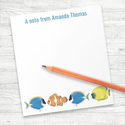 Bloc-note Cute poisson tropical personnalisé