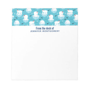 Bloc-note Cute Polar bears in Santa Hats Christmas Pattern