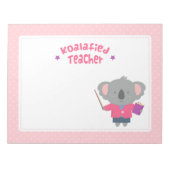 Bloc-note Cute Pun Koalafied Qualifié Ours Koala Enseignant (Devant)