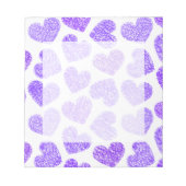 Bloc-note Cute Purple Doodled Heart Valentine's Day Motif (Devant)