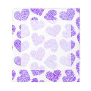 Bloc-note Cute Purple Doodled Heart Valentine's Day Motif