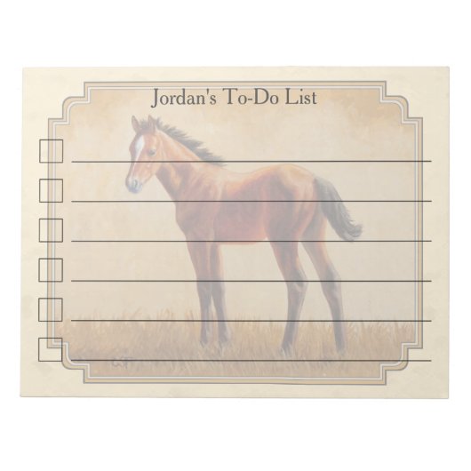 Bloc-note Cute Quarter Foie Cheval Jaune (Devant)