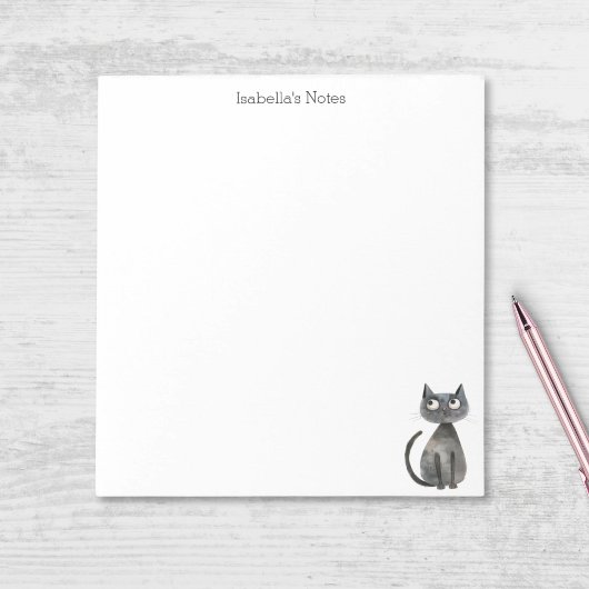 Bloc-note Cute Quirky Black Cat Personalized