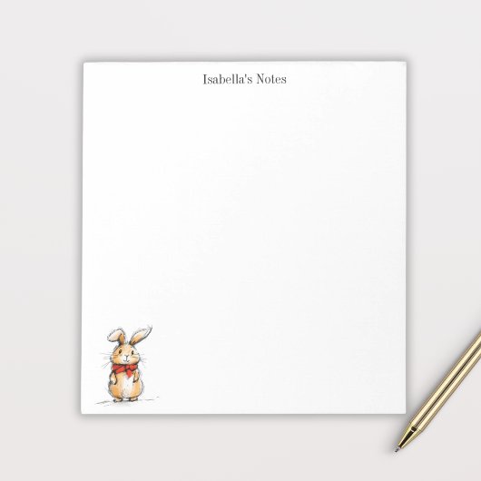 Bloc-note Cute Rabbit Bunny Illustration Personalized