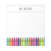 Bloc-note Cute Rainbow Crayons Élémentaire Enseignant (Devant)