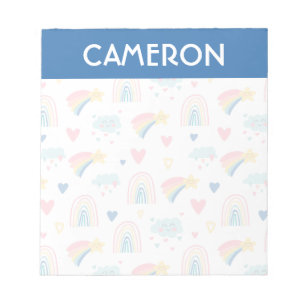 Bloc-note Cute Rainbow Hearts & Clouds Motif