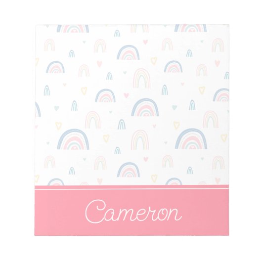 Bloc-note Cute Rainbows & Hearts Motif (Devant)