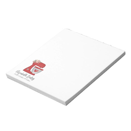 Bloc-note Cute Red Bakery Cake Mixer Notepad (Tourné)