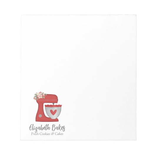 Bloc-note Cute Red Bakery Cake Mixer Notepad (Devant)