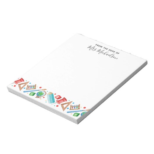 Bloc-note Cute Retour à l'école Crayon Globe enseignant (Tourné)