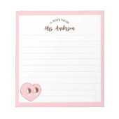 Bloc-note Cute Retro Coeur Retour À L'École (Devant)