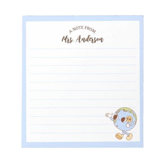 Bloc-note Cute Retro Funny Globe Retour À L'École (Devant)