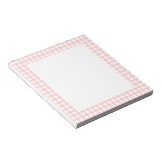 Bloc-note Cute Retro Pink Gingham Plaid pattern (Incliné)