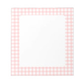 Bloc-note Cute Retro Pink Gingham Plaid pattern (Devant)