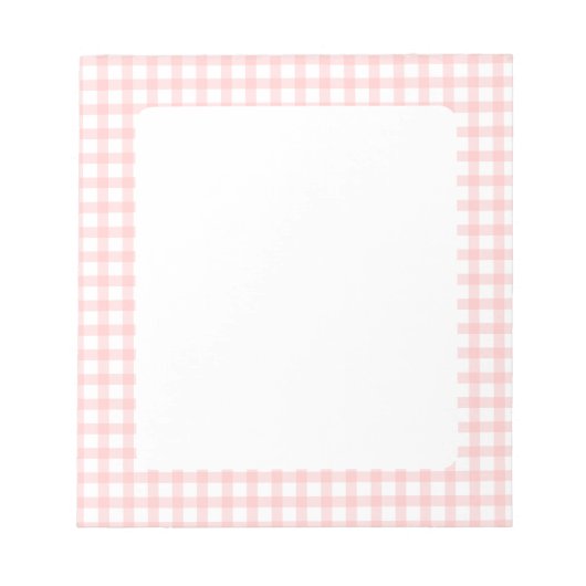Bloc-note Cute Retro Pink Gingham Plaid pattern (Devant)