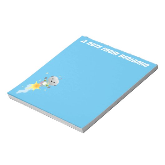 Bloc-note Cute robot flying in space cartoon illustration (Tourné)