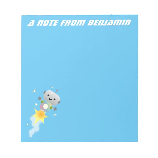 Bloc-note Cute robot flying in space cartoon illustration (Devant)