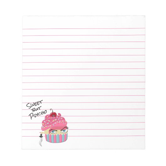 Bloc-note Cute rose Kawaii Killer Cupcake Halloween Party (Devant)