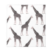 Bloc-note Cute rose noir Giraffe animal blanc design (Devant)