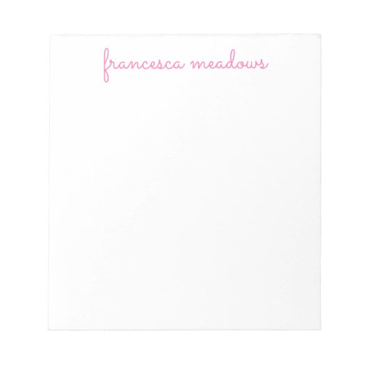 Bloc-note Cute Rose Simple Script Personnalisé Stationnel (Devant)