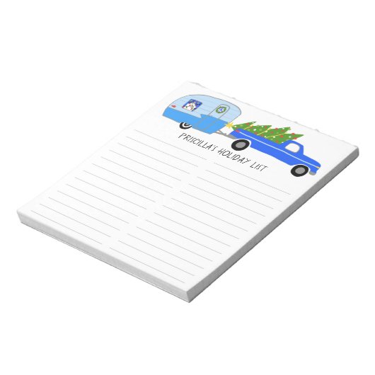 Bloc-note Cute RV Christmas Camper Trailer Grocery Shopping (Tourné)
