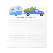 Bloc-note Cute RV Christmas Camper Trailer Grocery Shopping (Devant)
