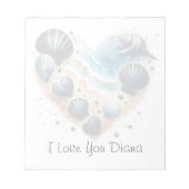 Bloc-note Cute Seashell Heart Beach Love Valentine's Day (Devant)