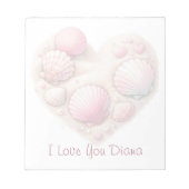 Bloc-note Cute Seashell Heart Beach Love Valentine's Day (Devant)