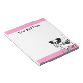 Bloc-note Cute Shih Tzu noir et blanc - rose (Incliné)