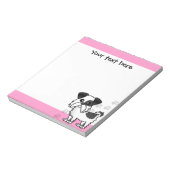 Bloc-note Cute Shih Tzu noir et blanc - rose (Tourné)