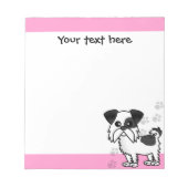 Bloc-note Cute Shih Tzu noir et blanc - rose (Devant)