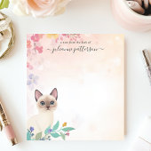 Bloc-note Cute Siamese Chat Floral Nom personnalisé