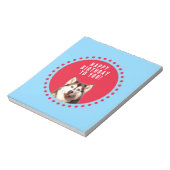 Bloc-note Cute Siberian Husky Joyeux Points rouges bleus d'a (Tourné)