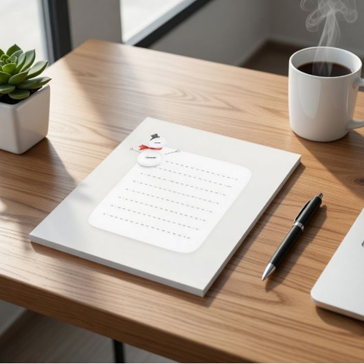 Bloc-note Cute Snowman Winter Notepad