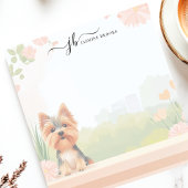 Bloc-note Cute Spring Yorkshire Terrier Floral Personnalisé
