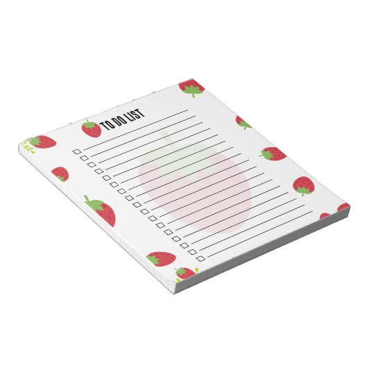 Bloc-note Cute Strawberry To-Do List Notepad (Incliné)