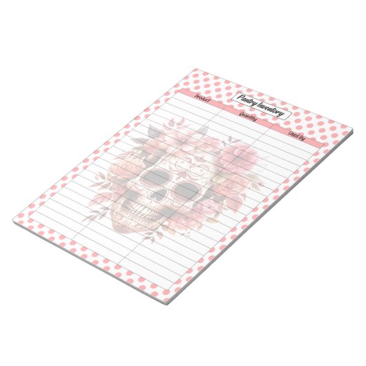 Bloc-note Cute Sugar Skull Pantry Inventif (Incliné)