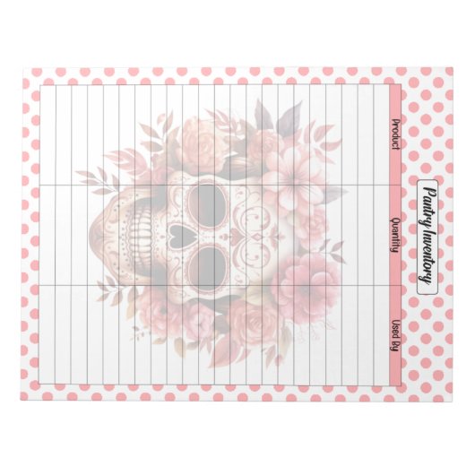 Bloc-note Cute Sugar Skull Pantry Inventif (Devant)