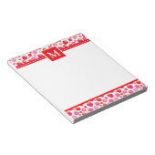 Bloc-note Cute Summer Red & Pink Strawberries Monogram (Incliné)