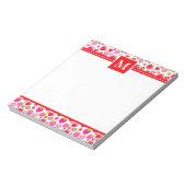 Bloc-note Cute Summer Red & Pink Strawberries Monogram (Tourné)